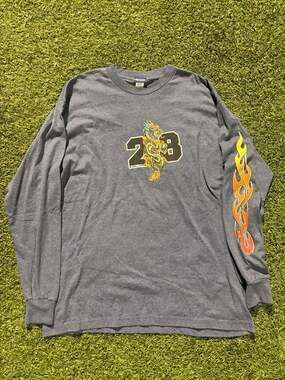 Vintage Sideout Y2K Dragon and Flame Graphic Long Sleeve T-Shirt